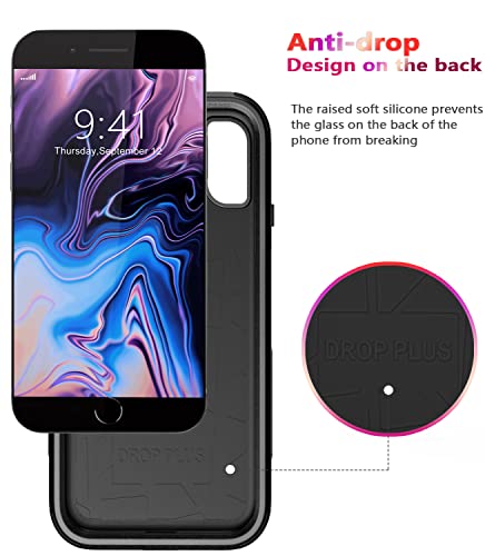 Diverbox Funda para iPhone 8 Plus, iPhone 7 Plus [A prueba de golpes] [A prueba de gotas] [A prueba de polvo], funda de protección resistente para Apple iPhone 8 Plus y 7 Plus (negro)