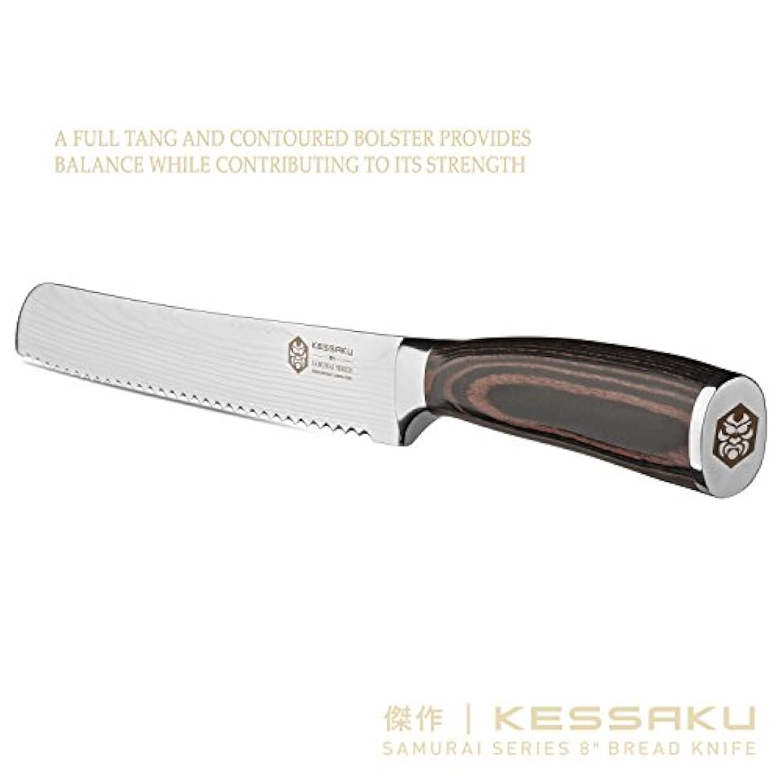 kessaku - cuchillo de pan grabado acero de alto carbono