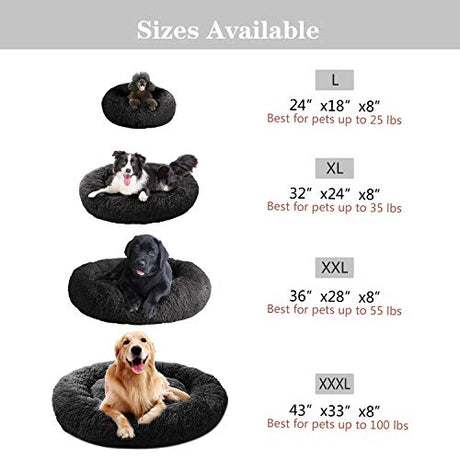 Cama cómoda calmante para perros de piel sintética MFOX