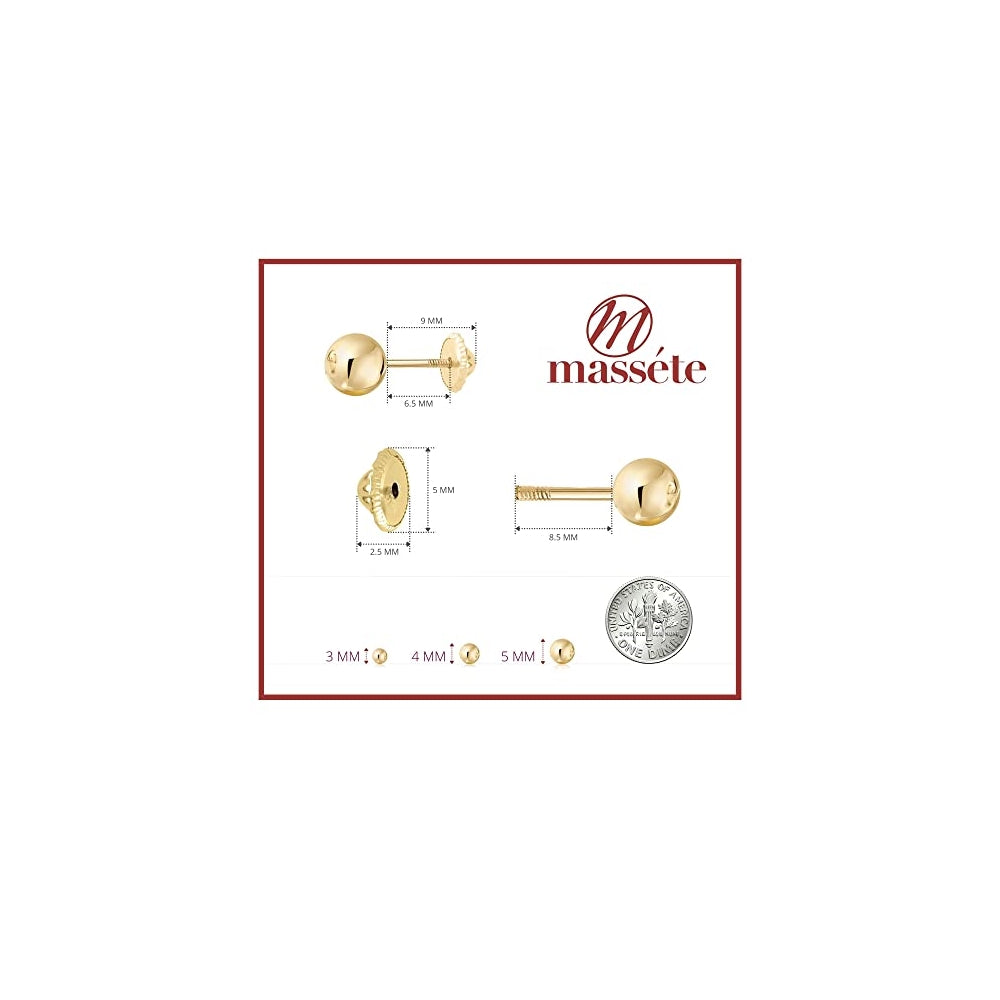 Aretes de diseño de bola con cierre de rosca para mujeres