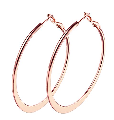 Pendientes de aro chapados en oro rosa de 18 quilates
