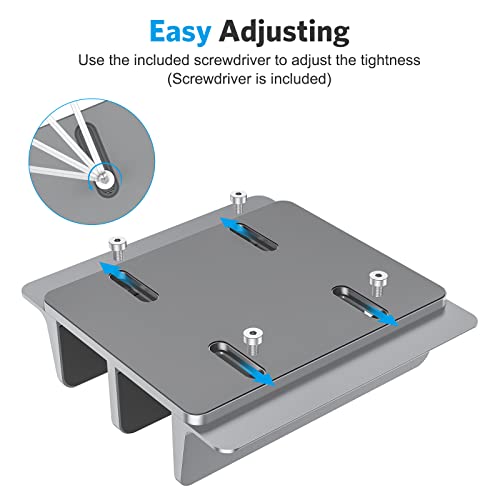 OMOTON - Soporte vertical para portátil, soporte de escritorio doble con base ajustable (hasta 17.3 pulgadas), compatible con todos los MacBook/Surface/Samsung/HP/Dell/Chrome Book (gris)