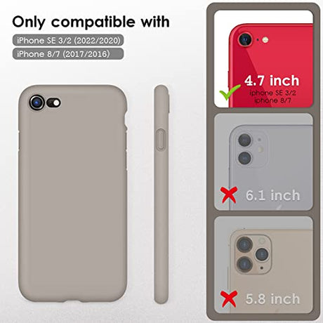 DTTOCASE - Funda para iPhone SE 2022/2020, iPhone 8, iPhone 7, funda de silicona líquida para iPhone SE 8 7 de 4.7 pulgadas, funda protectora suave y sedosa colorida para niñas y mujeres, piedra