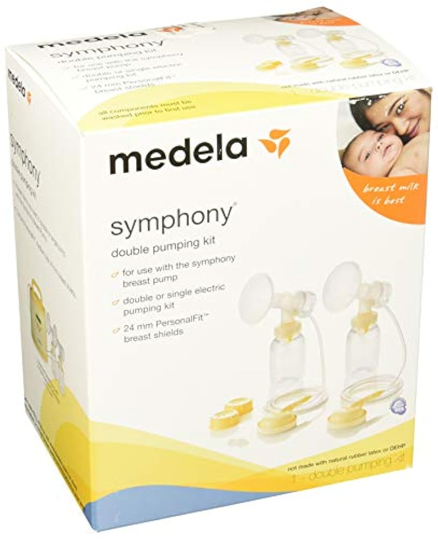 Kit de bomba de mama, sistema de bombeo doble de Medela Symphony, Transparente