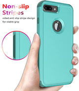 Diverbox Funda para iPhone 8 Plus, iPhone 7 Plus [a prueba de golpes] [a prueba de gotas] [a prueba de polvo], funda protectora resistente para Apple iPhone 8 Plus y 7 Plus (verde azulado)
