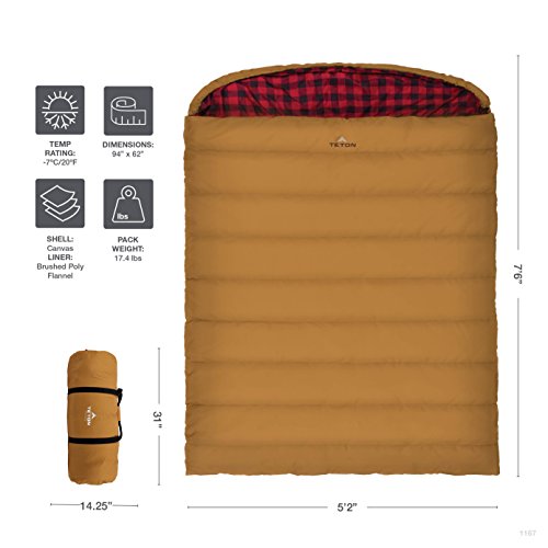 TETON deportes Mammoth Saco de dormir doble.