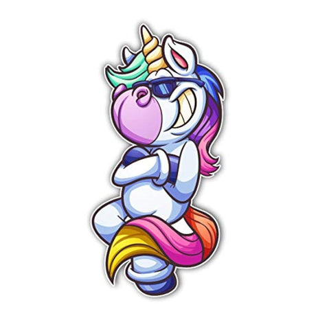 Imán para nevera de unicornio con gafas de sol
