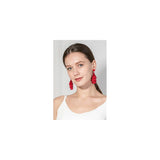 Aretes de borla coloridos para mujer