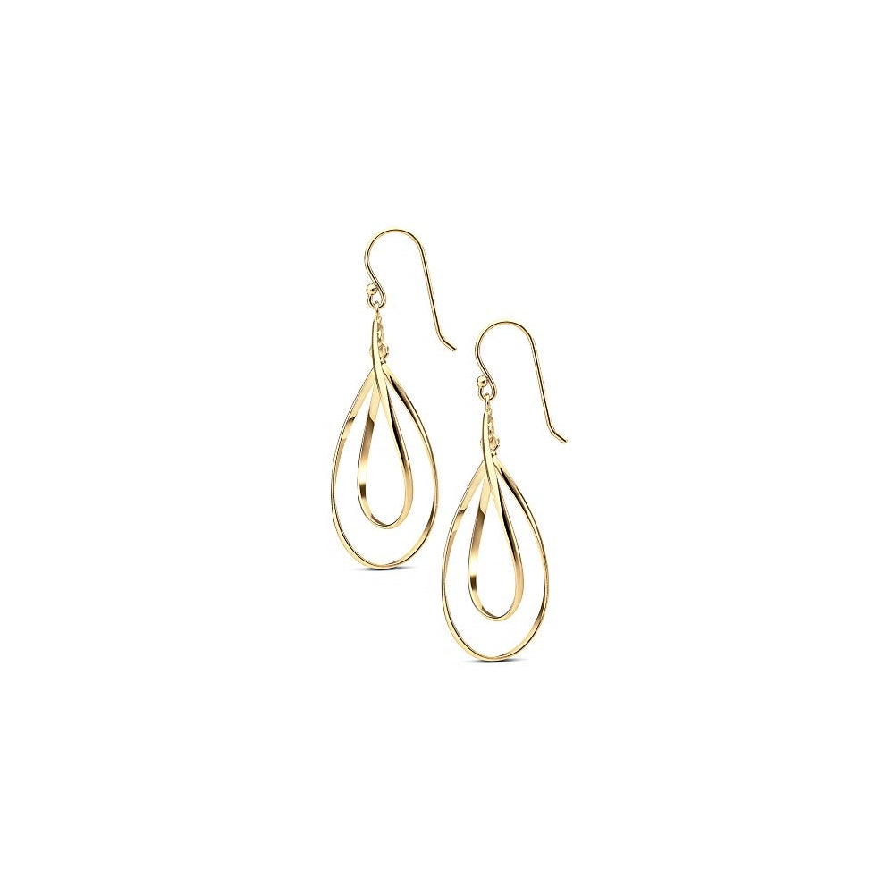 Aretes de plata de ley para mujer  chapados en oro