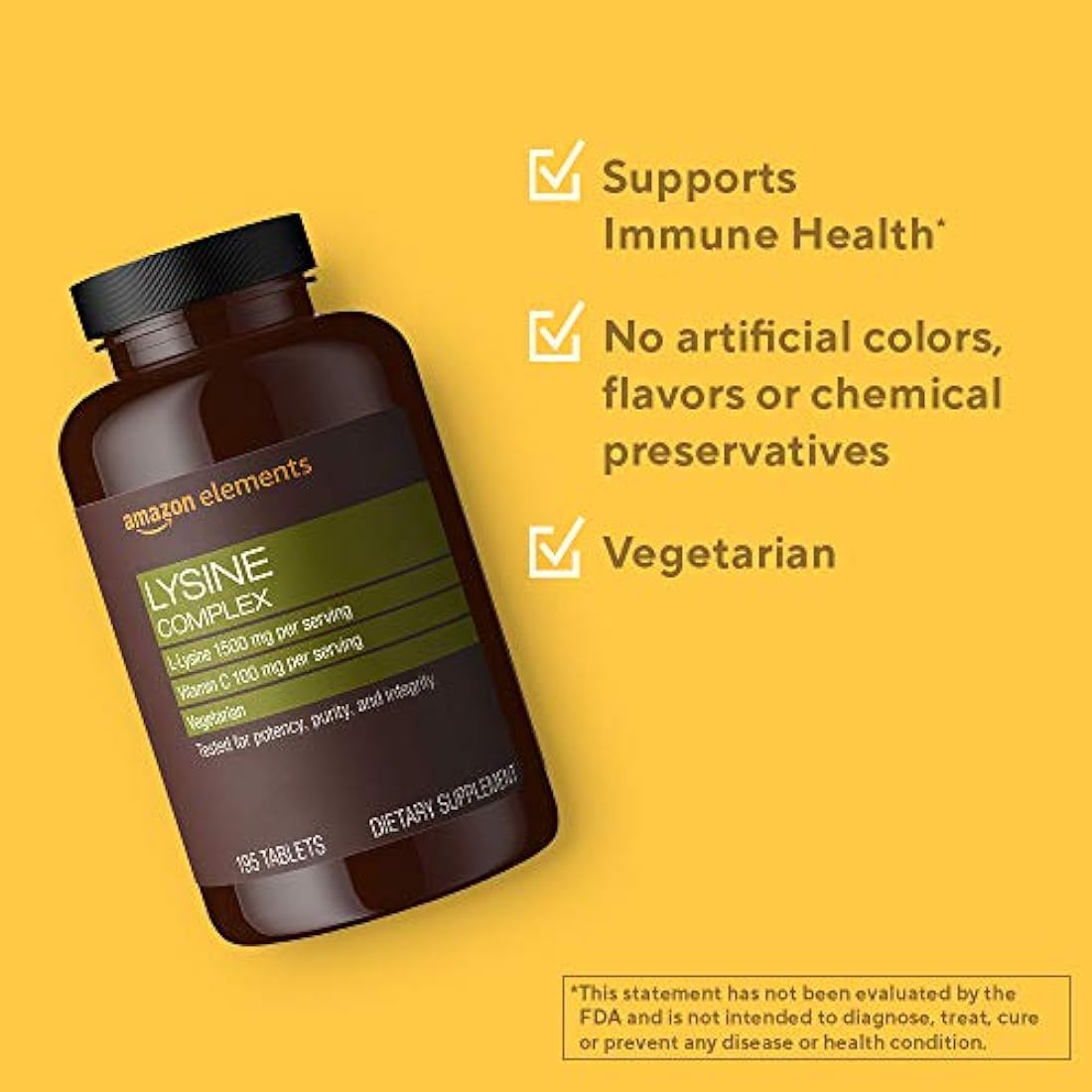 Complejo de lisina Amazon Elements con vitamina C