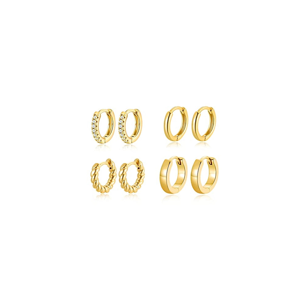 Aretes de aro con circonita brillante trenzada