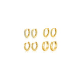 Aretes de aro con circonita brillante trenzada