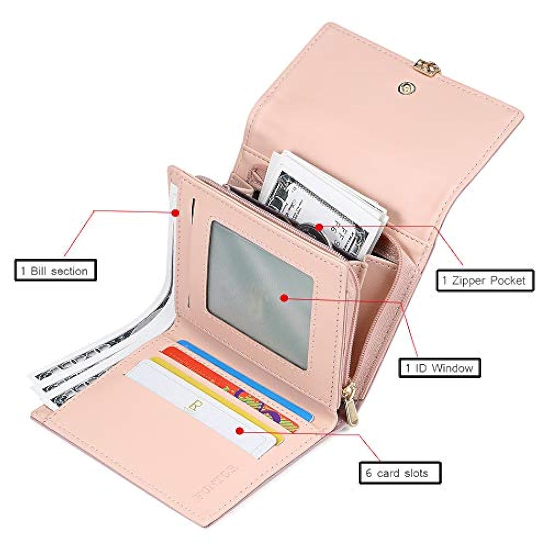 FT Funtor RFID carteras para mujeres, titular de la tarjeta