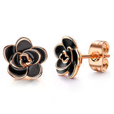 chapado en oro negro  pendientes para mujer