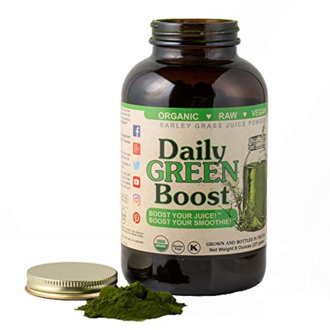 Daily Green Boost 8oz orgánico crudo Vegan GF USA