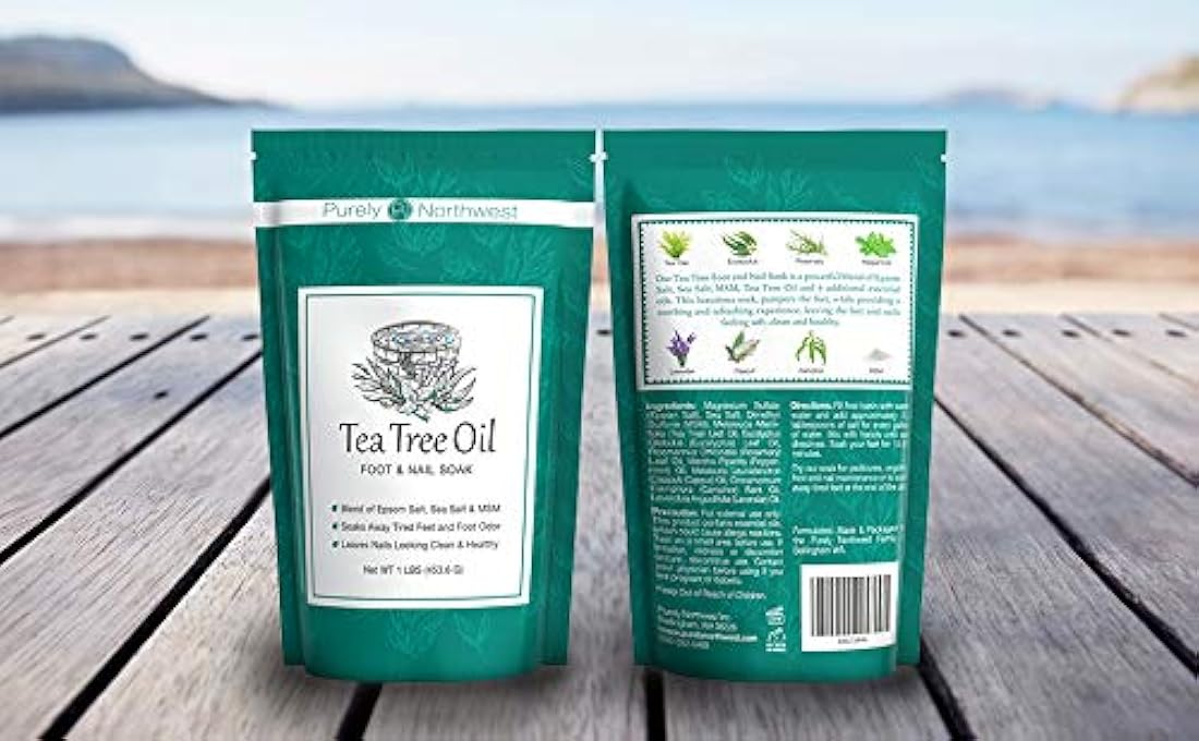 Baño de aceite de árbol de té para pies con sal