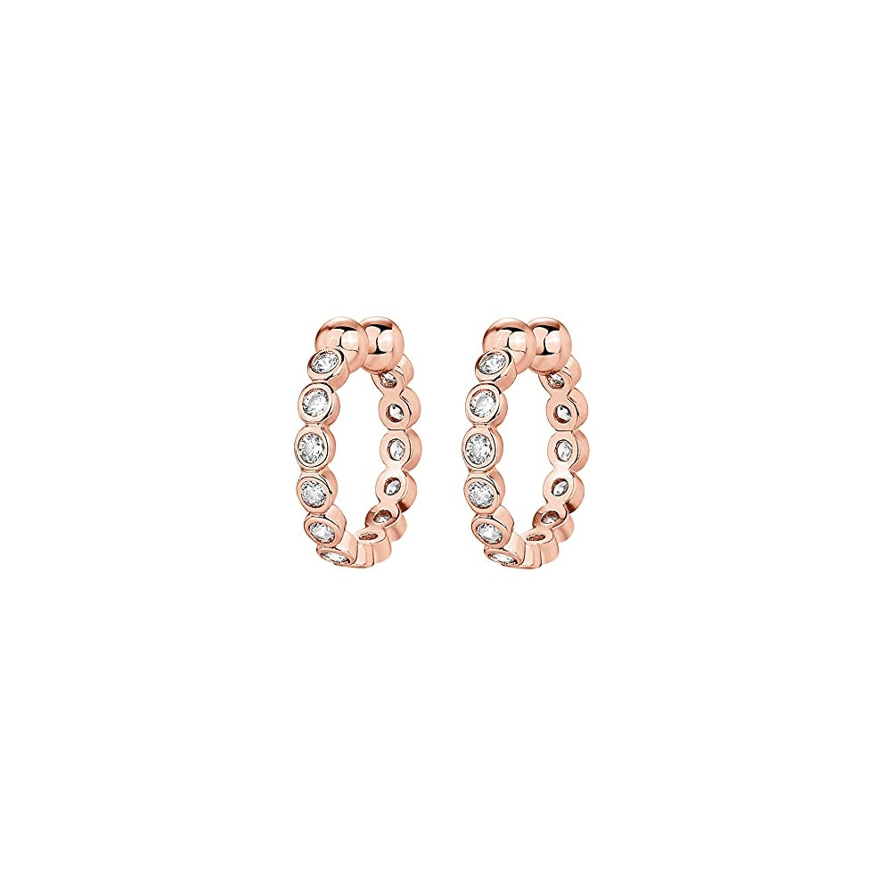 Aretes a presión de plata chapados en oro  para mujer
