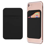OBVIS Bolsillo para teléfono celular, tarjetero autoadhesivo con adhesivo 3M RFID, tarjetero para tarjeta de crédito ATM, para iPhone Android, 2 unidades, color negro