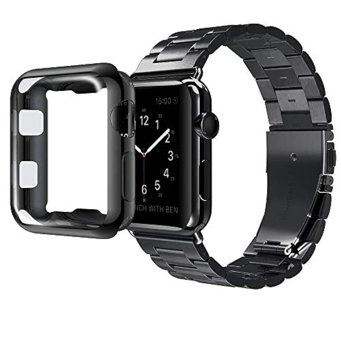 Correa de acero inoxidable con adaptador funda suave de TPU