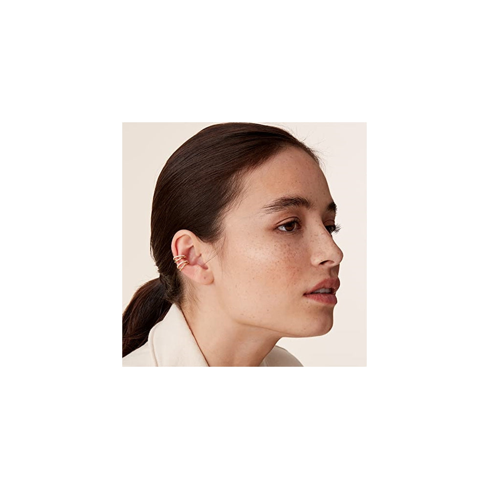 Aretes  de plata a presión para mujer