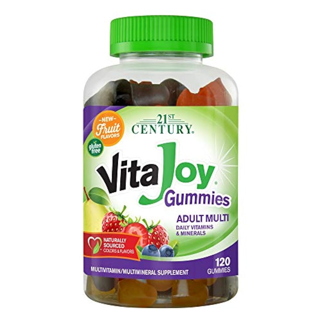 Siglo XXI vitajoy Multi Gummies Plus extra C, Naranja, cereza y fresa, 120 contar con, 27618, Regular, 1, 1