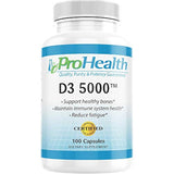 Vitamina D3 5000 IU (5000 IU, 100 Cápsulas) – prohealth