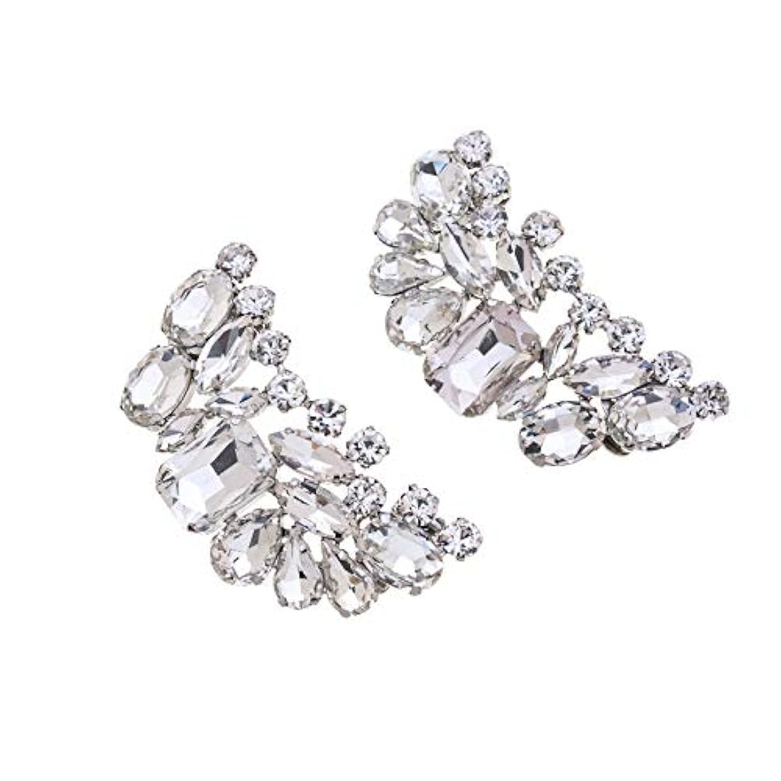 casualfashion 2 Pcs encantador de la mujer brillantes zapato Clips Doble Hebillas Zapatos Decoración para Boda Fiesta