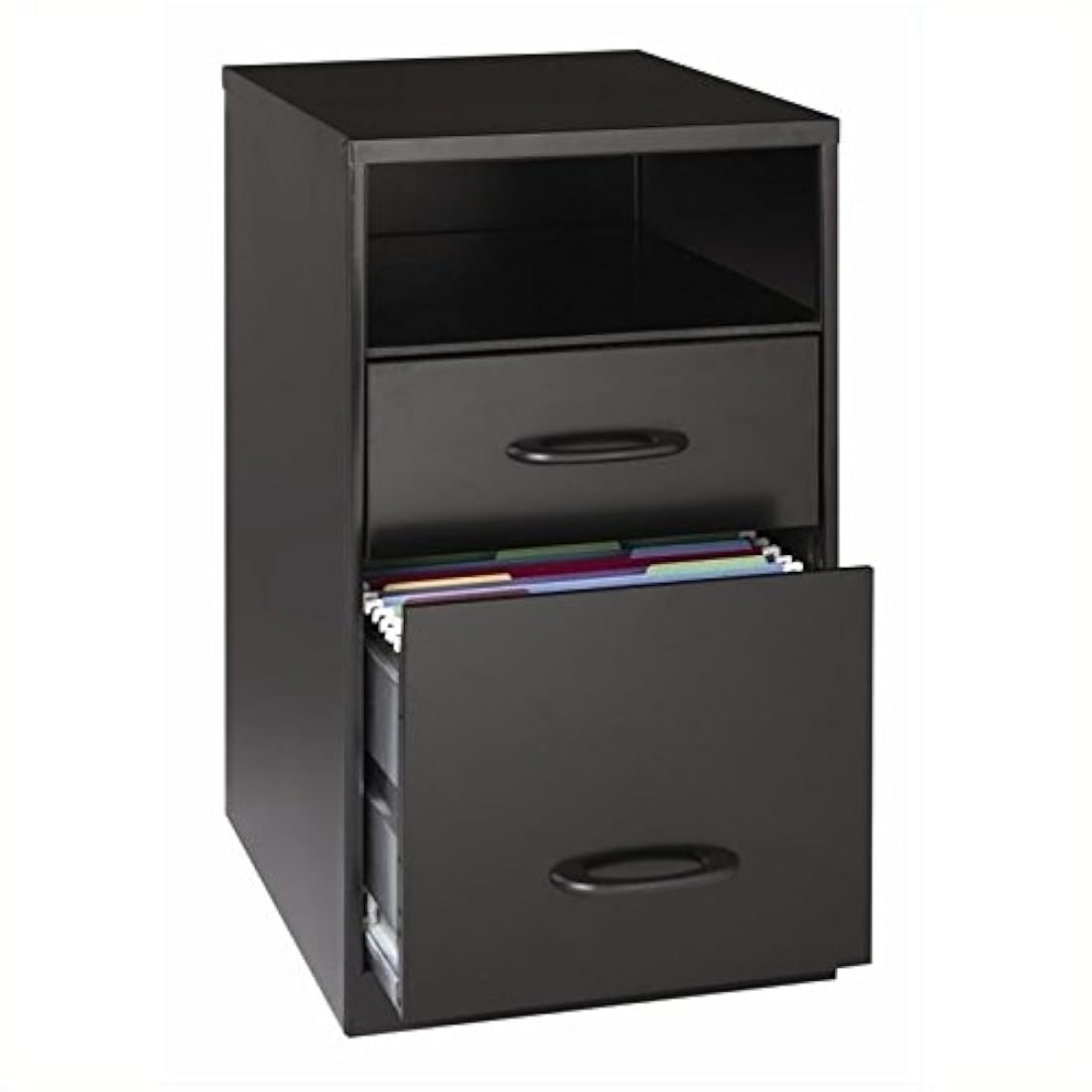 Acero Negro 2 cajones mueble archivador con estante