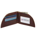 Cartera de bolsillo frontal de piel auténtica americana