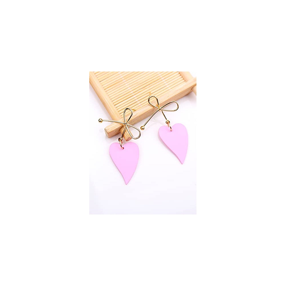 Aretes de corazón rojo para mujer