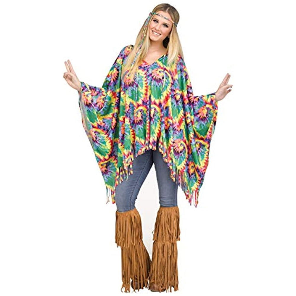 Disfraces - Poncho hippie para adultos