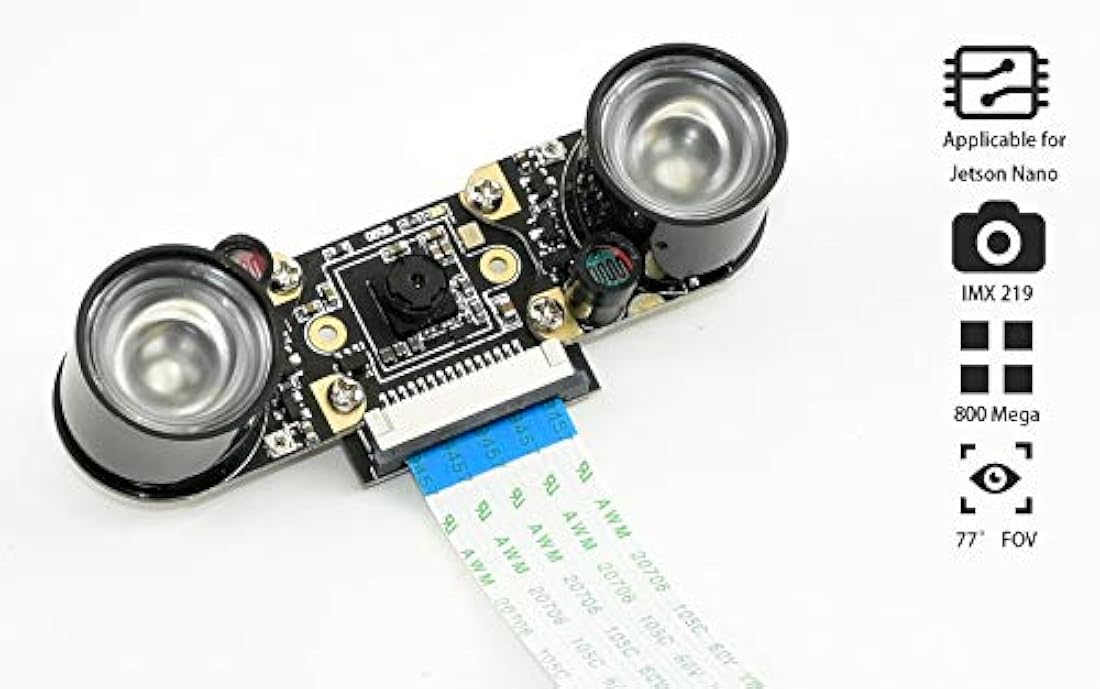 Cámara infrarroja IMX219-77IR de 8 megapíxeles Waveshare