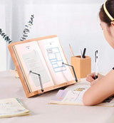 Readaeer bambú lectura soporte de libros y función de atril