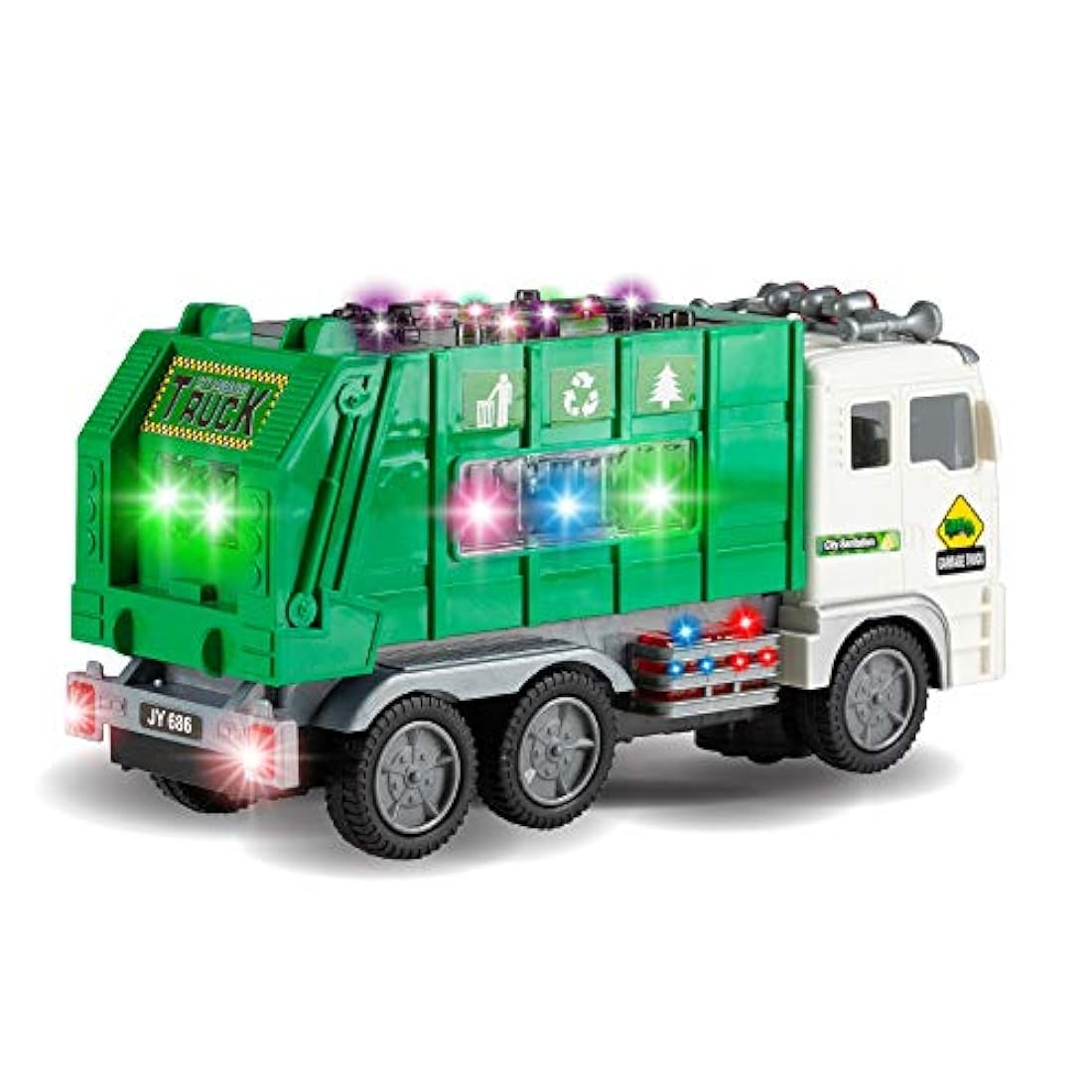 Camión de basura de juguete para niños con luces y sonidos