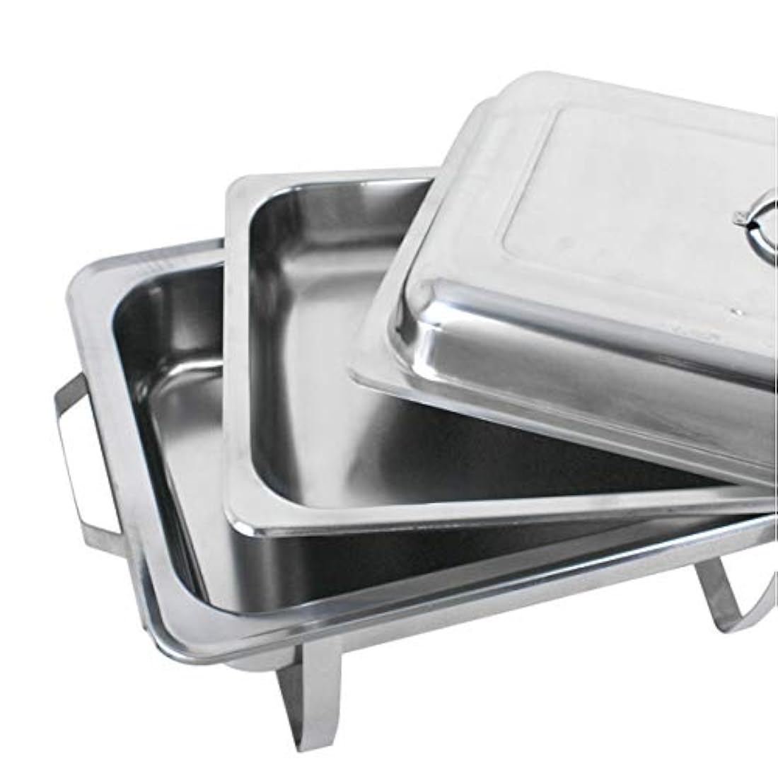 Plato con patas plegables completo de acero inoxidable