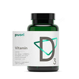Puori - D3 Vitamina D con Aceite de Coco Prensa en Fría, 2500 UI, No Model Number, D3, 1