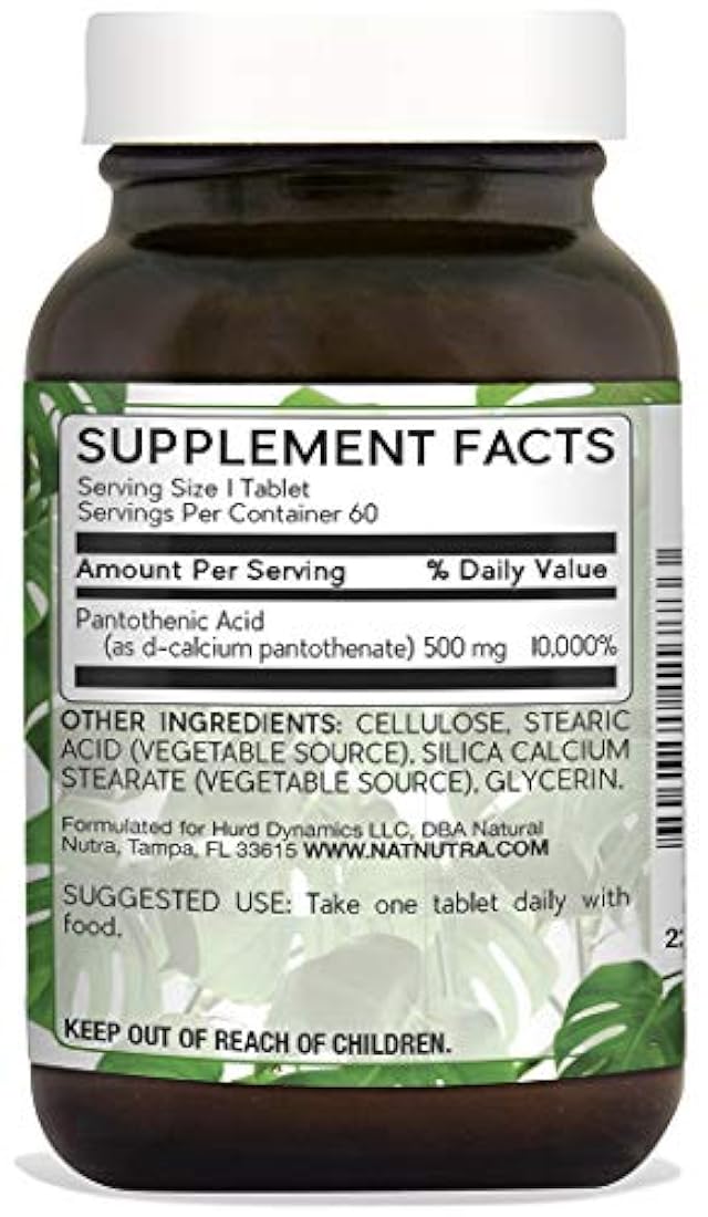 Suplemento de vitamina B5 para apoyo adrenal