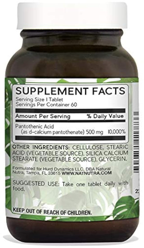 Suplemento de vitamina B5 para apoyo adrenal