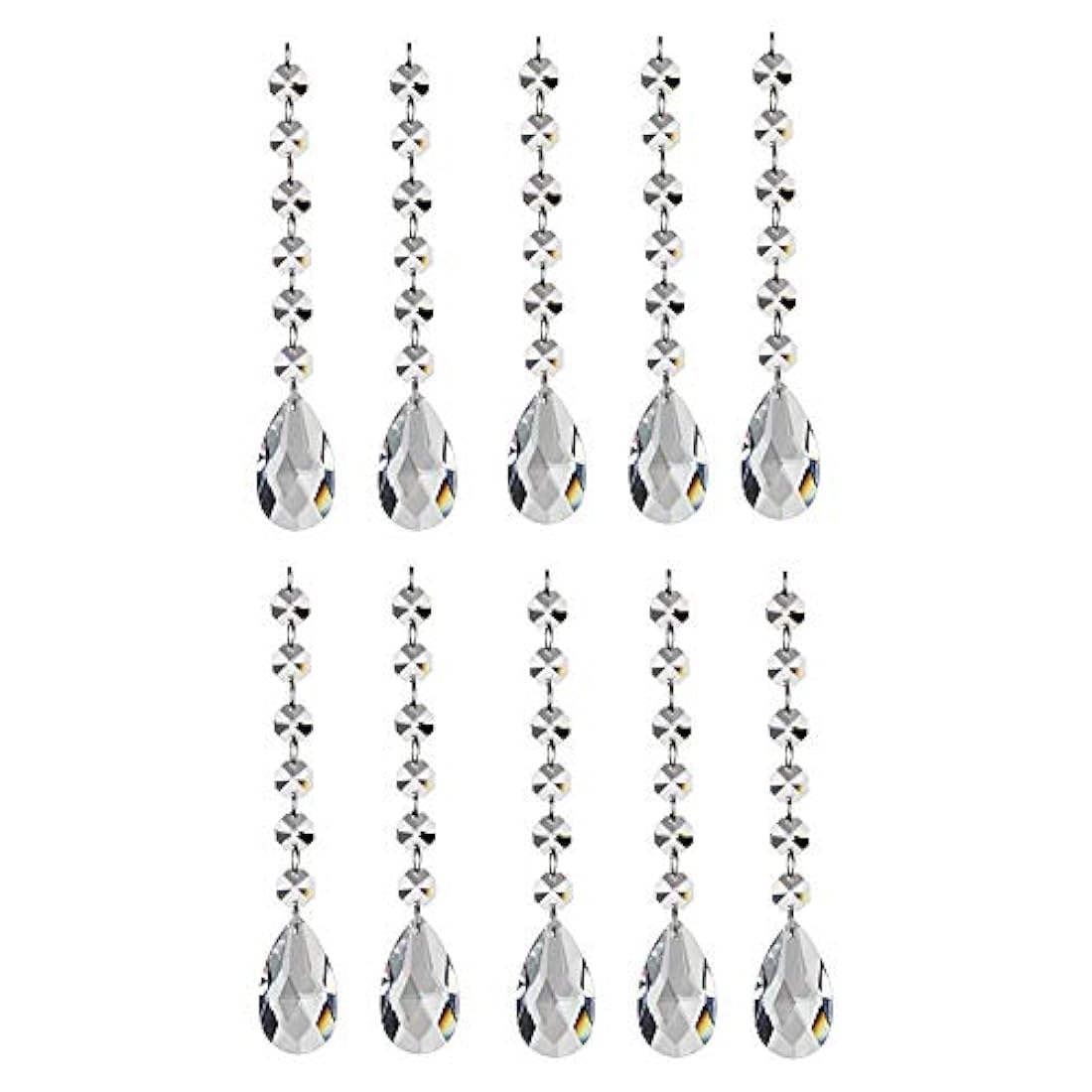 10pcs Clear Crystal Colgantes Teardrop Chandelier