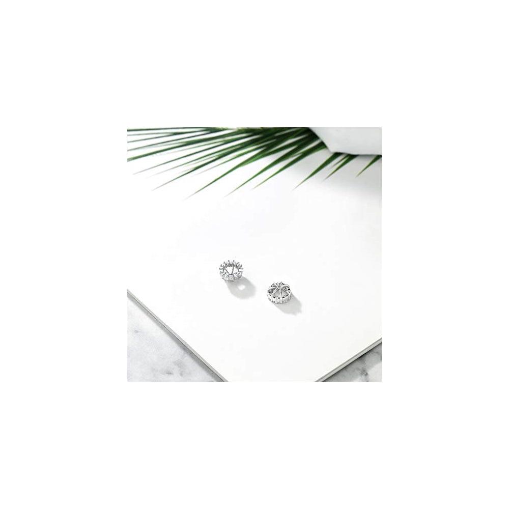 Aretes de plata de ley redondos para mujeres