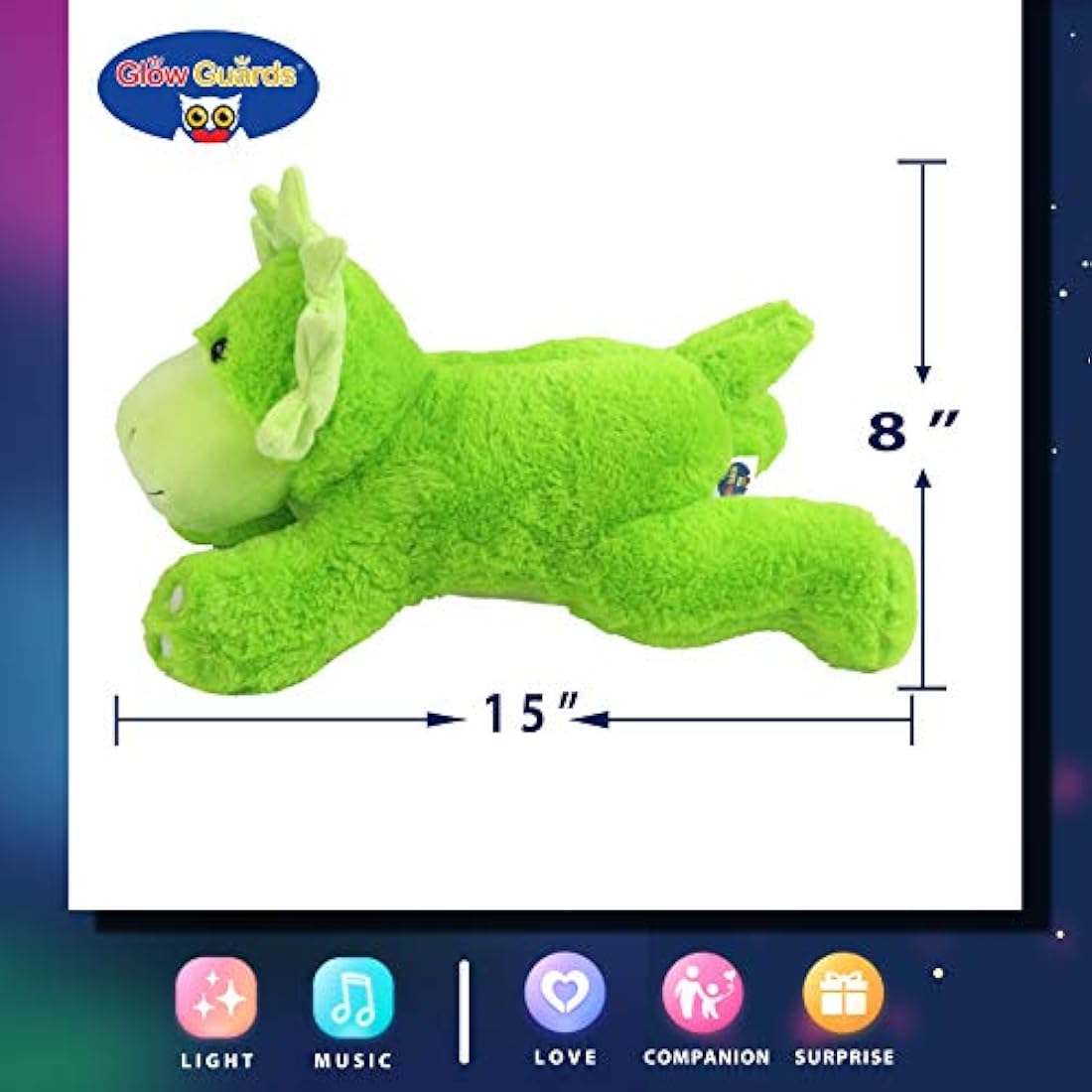 Almohada de peluche con luz LED de 15 pulgadas