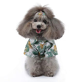 MaruPet Camisa hawaiana para perro NewStyle Summer Beach Chaleco de manga corta para mascotas Ropa de perro Top Floral Camiseta hawaiana Tops Chaquetas para perros pequeños razas gatos hojas XS