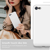 DTTOCASE - Funda para iPhone SE 2022/2020, iPhone 8, iPhone 7, funda de silicona líquida para iPhone SE 8 7 de 4.7 pulgadas, funda protectora colorida suave y sedosa para niñas y mujeres, color blanco