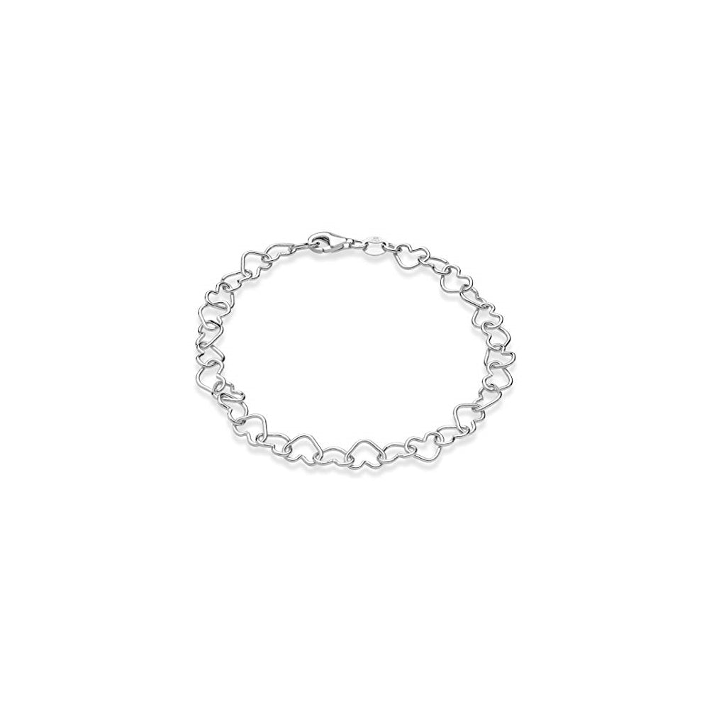 Pulseras de plata de ley italiana con cadena de eslabones