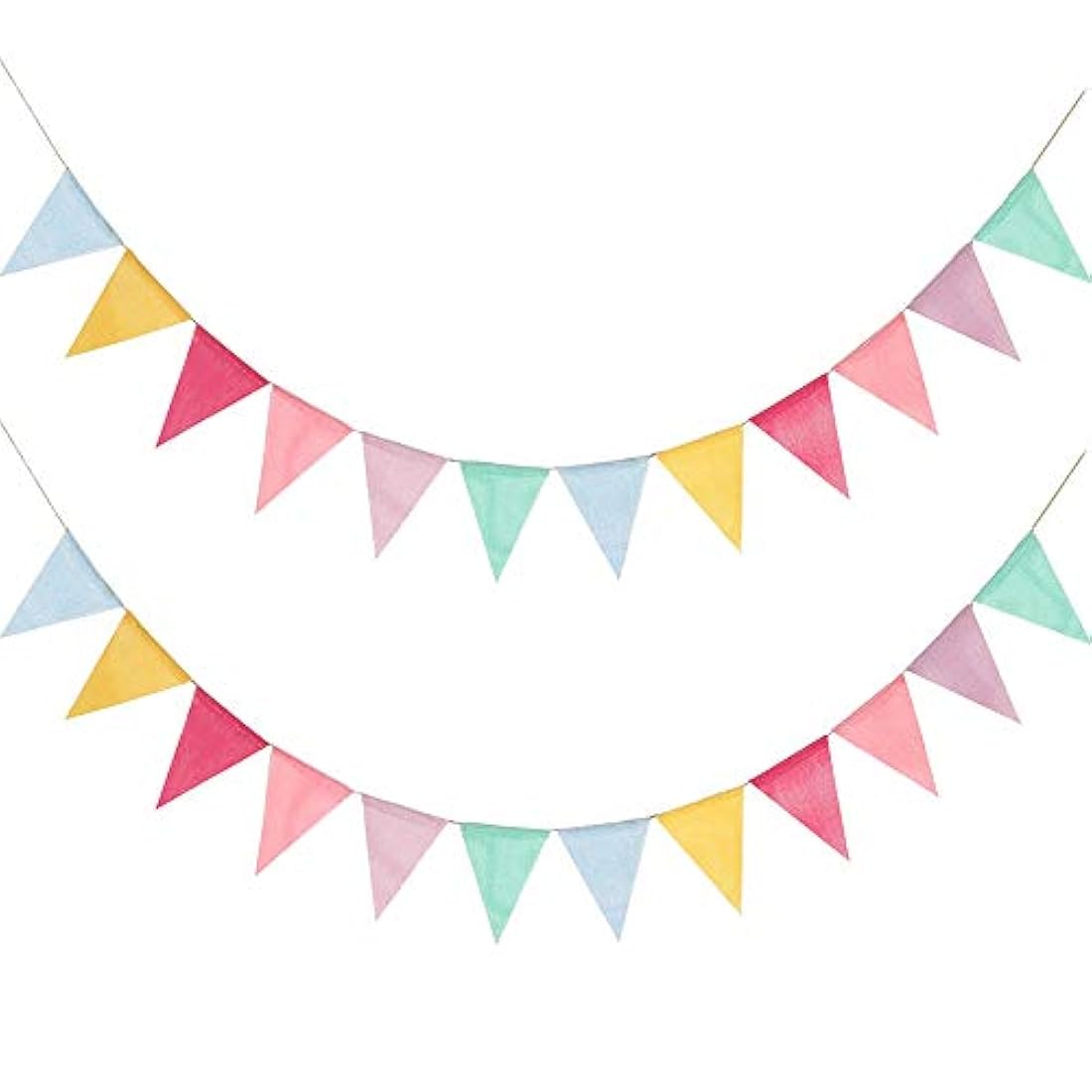 24 banderines multicolor Pennant banderines triangulares