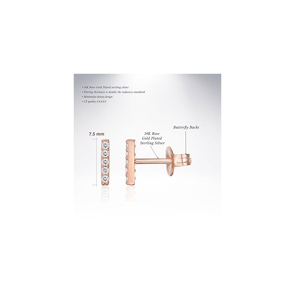Aretes de plata chapados en oro de 14 quilates para mujer