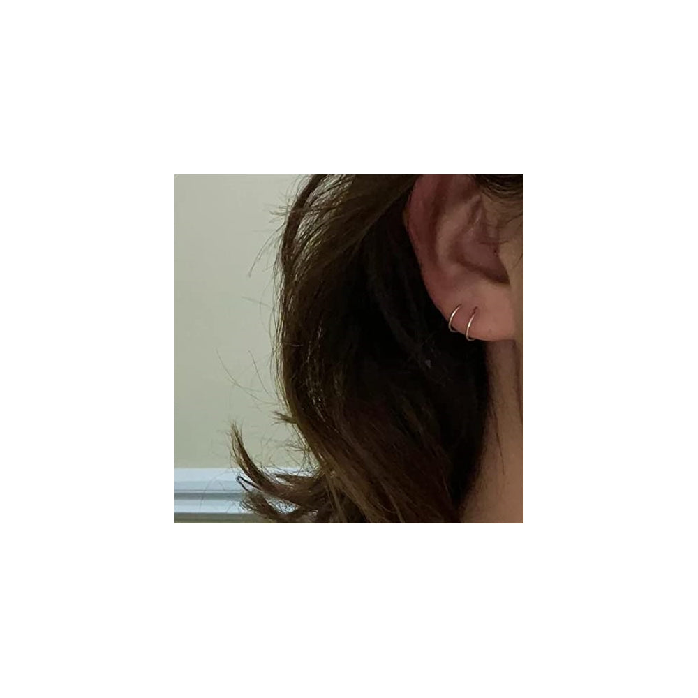 Aretes de aro dobles para mujeres 2 pares