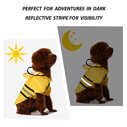 Wizland Chubasquero para perros con capucha, ligera, impermeable, XS a XXL para perros y cachorros (amarillo, XS)