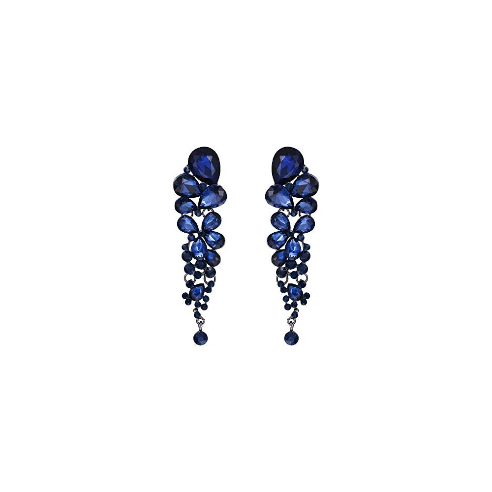 Aretes de clip para mujer de cristales austríacos