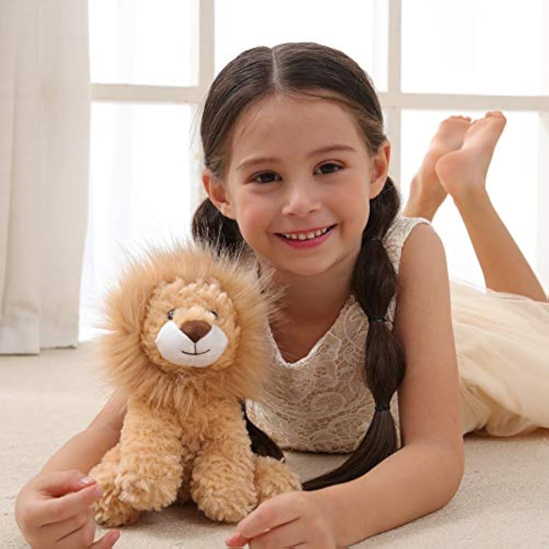Peluches de cordero de albaricoque peluche de león suave